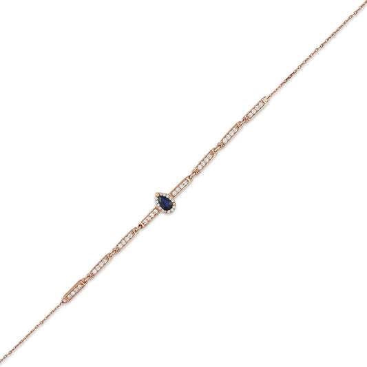 0.29 Karat Safir Taşlı Pırlanta Bileklik Capar