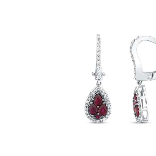 0.32 Karat Yakut Taşlı Pırlanta Küpe Capar