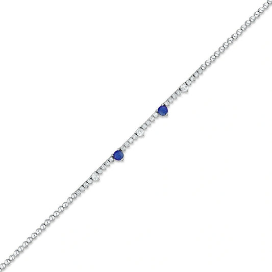 0.44 Karat Safir Taşlı Pırlanta Bileklik Capar