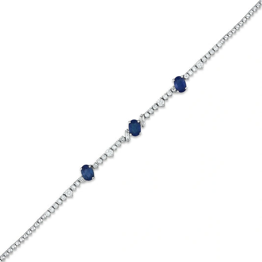0.93 Karat Safir Taşlı Pırlanta Bileklik Capar