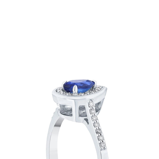 0.18 Karat Safir Taşlı Pırlanta Yüzük Capar Diamond