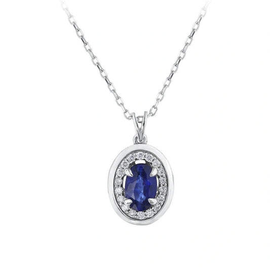 0.10 Karat Safir Taşlı Pırlanta Kolye Capar