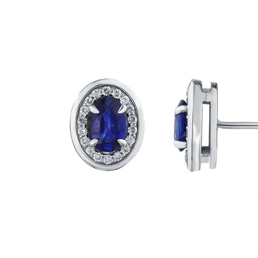 0.19 Karat Safir Taşlı Pırlanta Küpe Capar