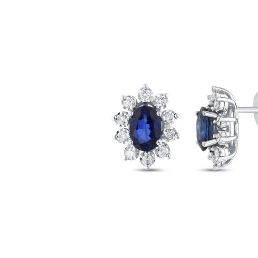 0.25 Karat Pırlanta Safir Taşlı Küpe Capar