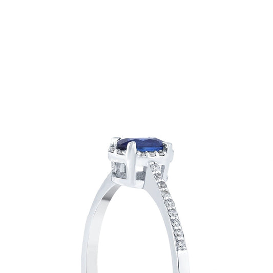 0.10 Karat Safir Taşlı Pırlanta Yüzük Capar Diamond