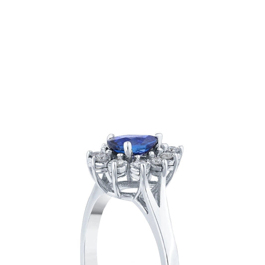 0.12 Karat Safir Taşlı Pırlanta Yüzük Capar Diamond