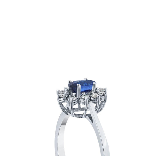 0.11 Karat Pırlanta Safir Taşlı Yüzük Capar Diamond