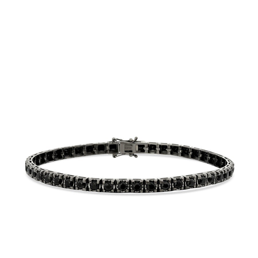 5.94 Karat Siyah Taşlı Erkek Su Yolu Bileklik Capar Diamond