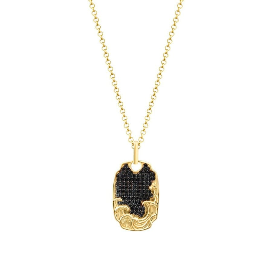 Altın Dalgalar Erkek Kolye Capar Diamond
