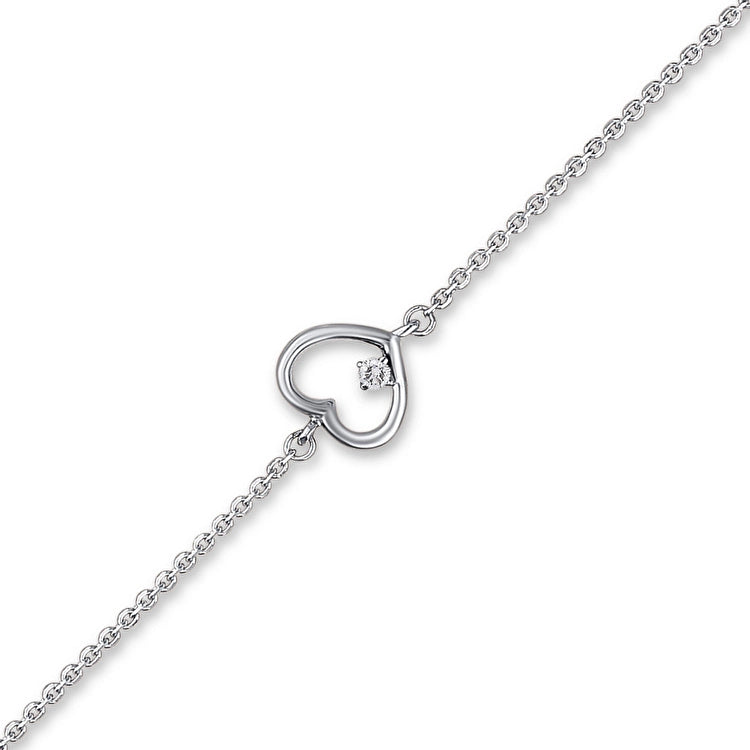 0,02 Karat Kalp Pırlanta Bileklik Capar