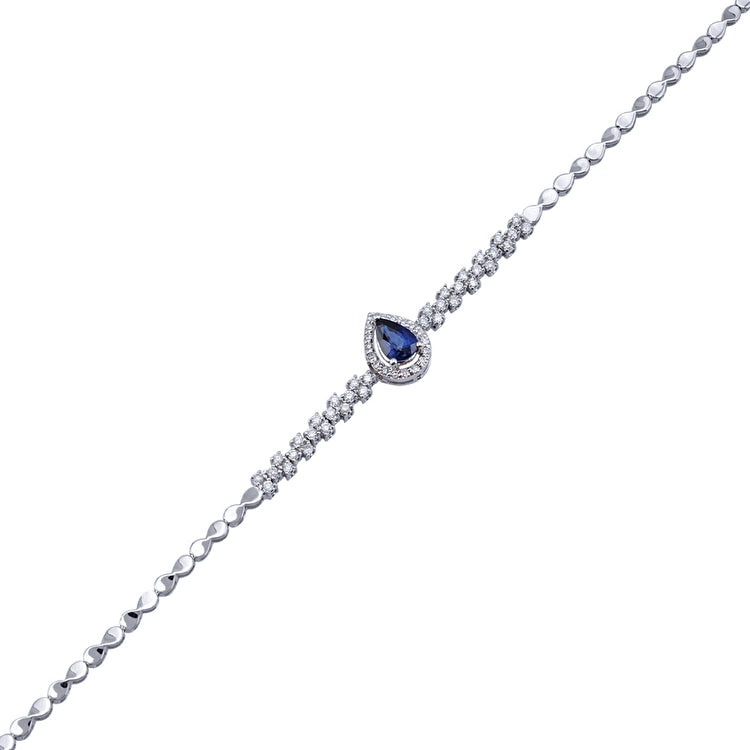 0,54 Karat Pırlanta Safir Bileklik Capar
