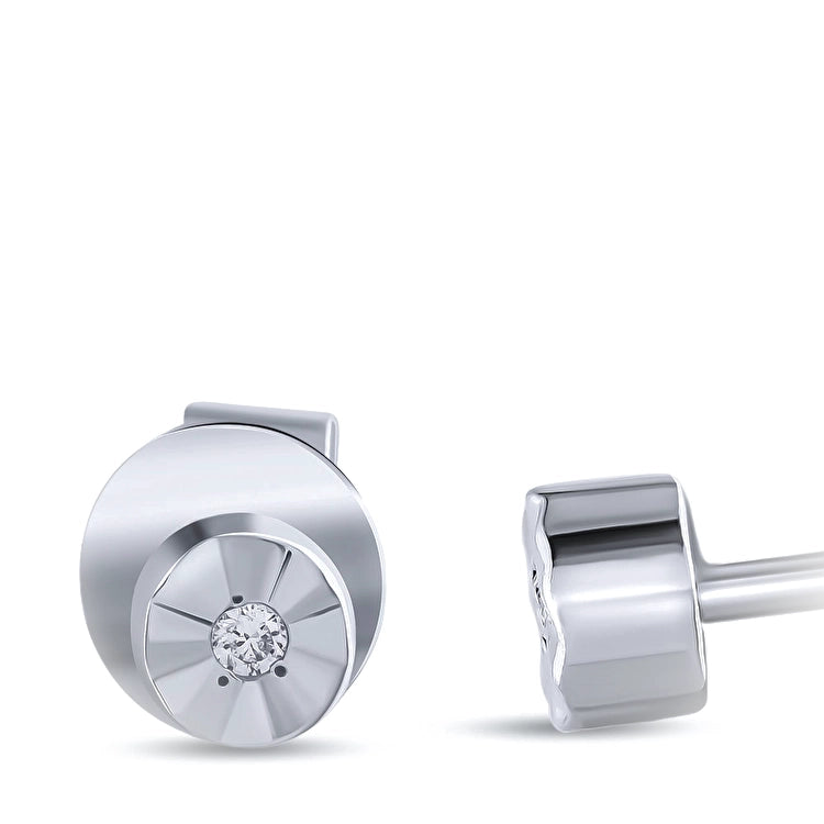 0,02 Karat Tektaş Pırlanta Küpe