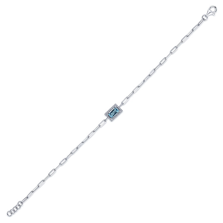 0,57 Karat Pırlanta Blue Topaz Bileklik Capar
