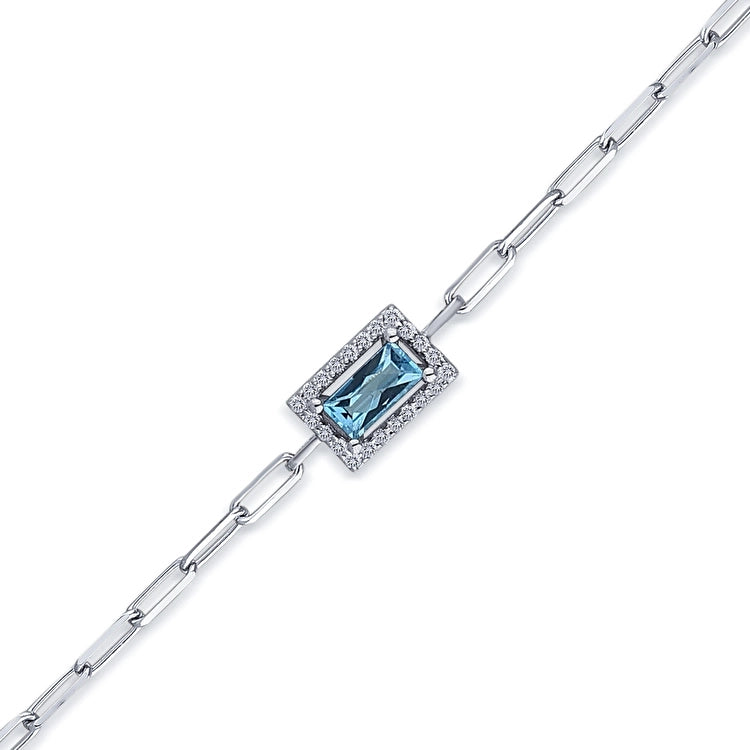 0,57 Karat Pırlanta Blue Topaz Bileklik Capar