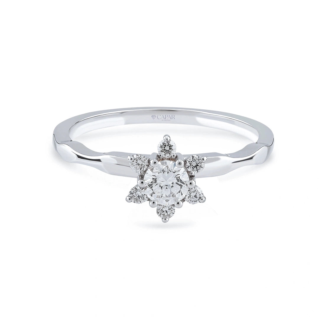 0,27 Karat Lotus Pırlanta Tektaş Yüzük Capar Diamond