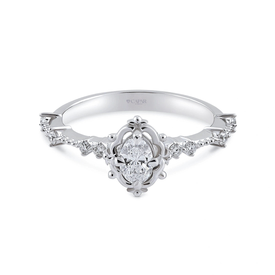 0,37 Karat Vintage Oval Pırlanta Tektaş Yüzük Capar Diamond