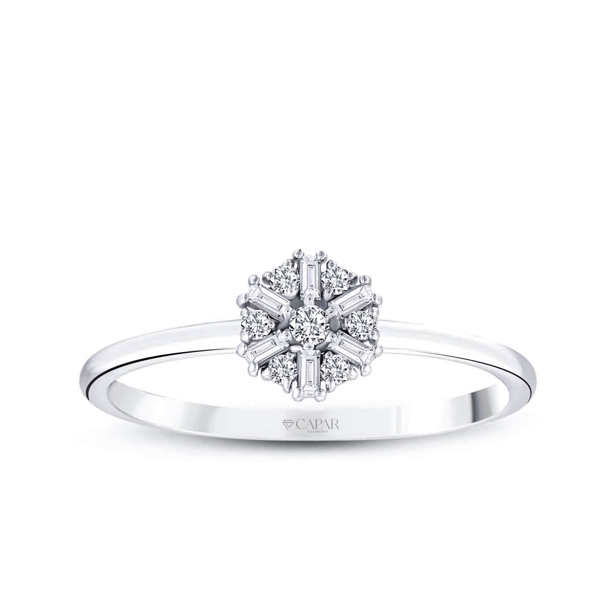 0.11 Karat Pırlanta Baget Yüzük Capar Diamond