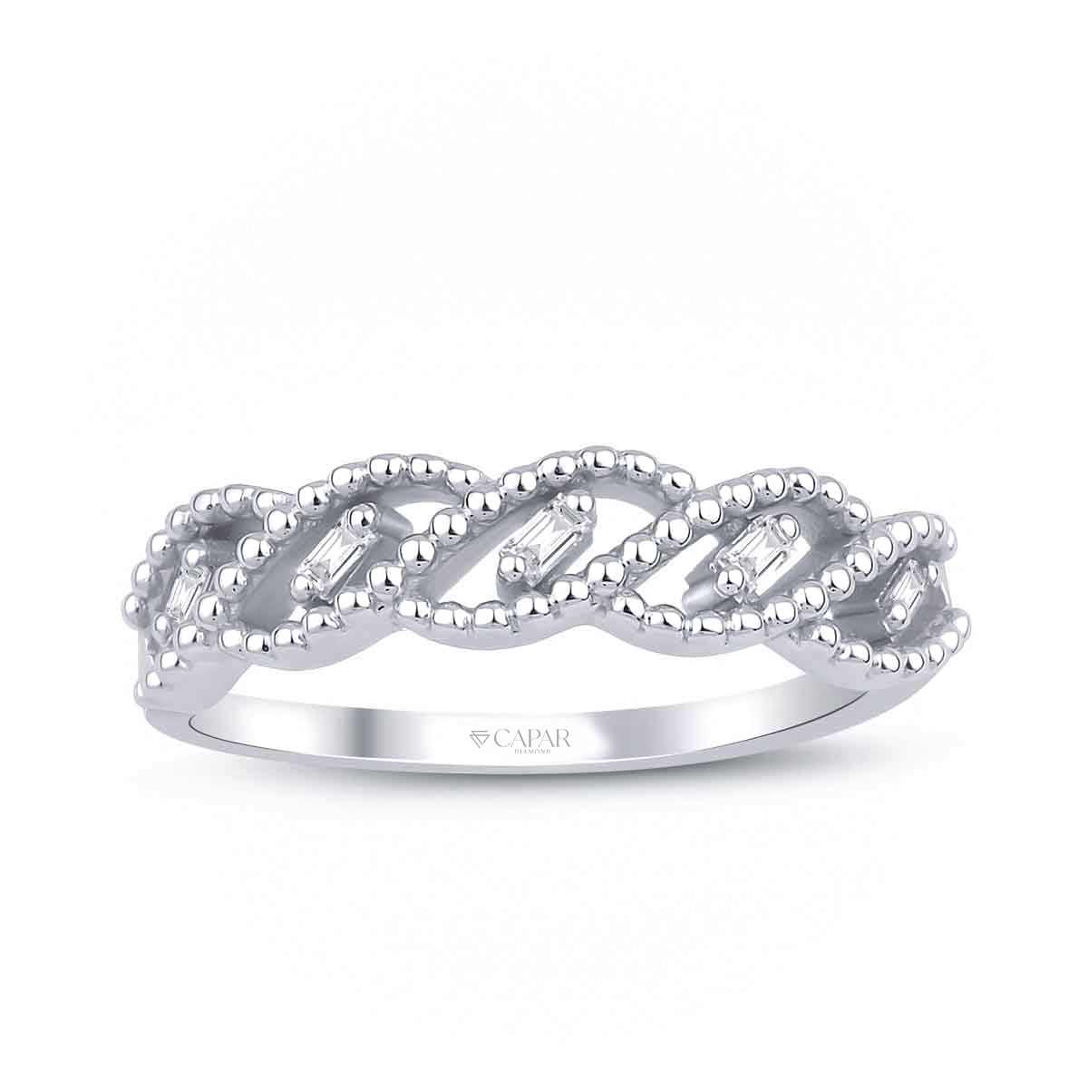 0.08 Karat Pırlanta Baget Yüzük Capar Diamond