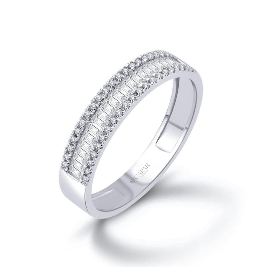 0.31 Karat Baget Pırlanta Yarımtur Yüzük Capar Diamond