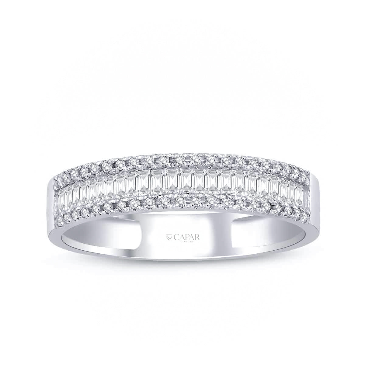 0.31 Karat Baget Pırlanta Yarımtur Yüzük Capar Diamond