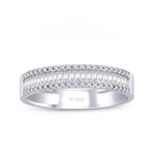 0.31 Karat Baget Pırlanta Yarımtur Yüzük Capar Diamond