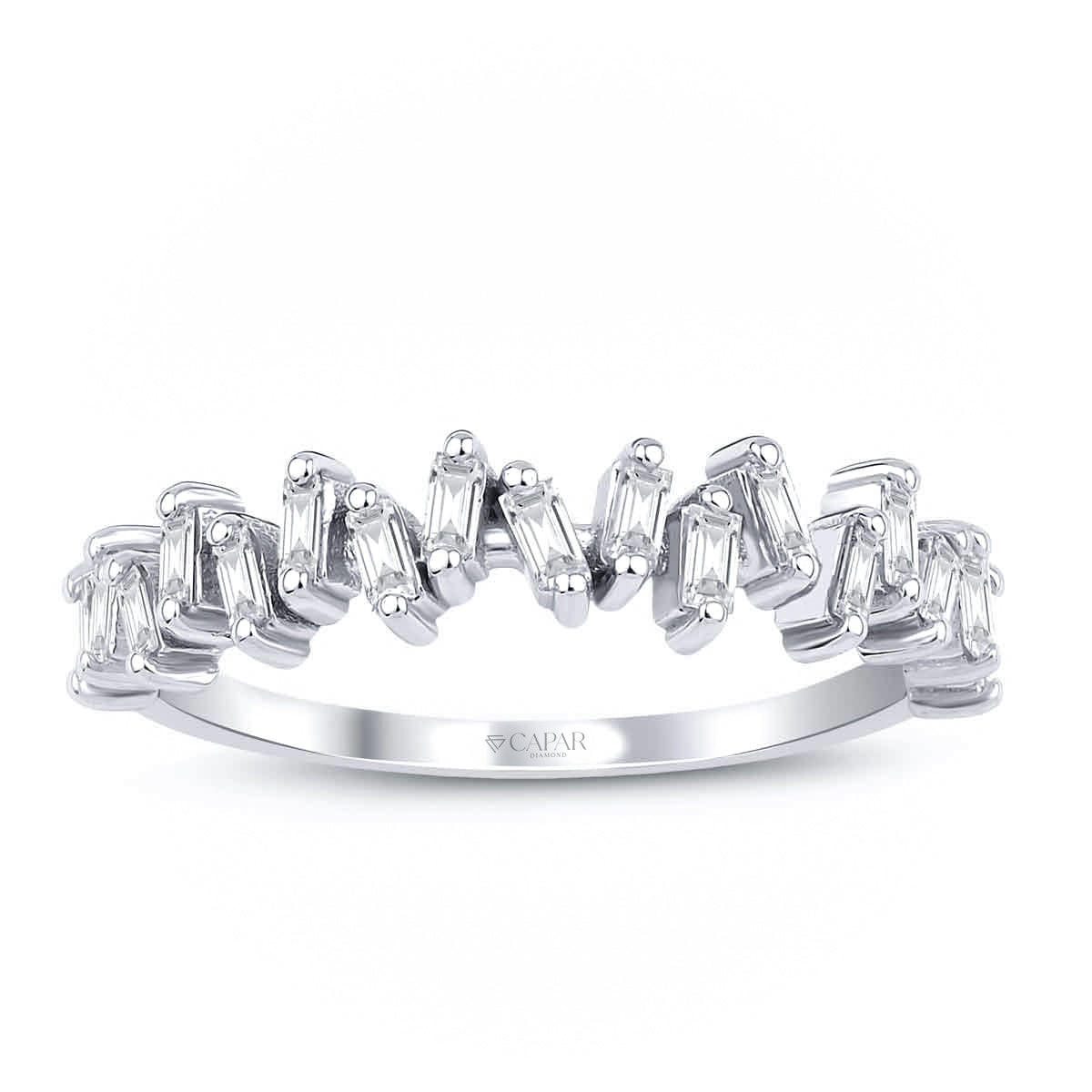 0.32 Karat Pırlanta Baget Yarımtur Yüzük Capar Diamond