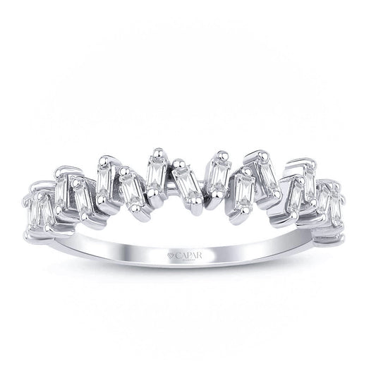 0.32 Karat Pırlanta Baget Yarımtur Yüzük Capar Diamond