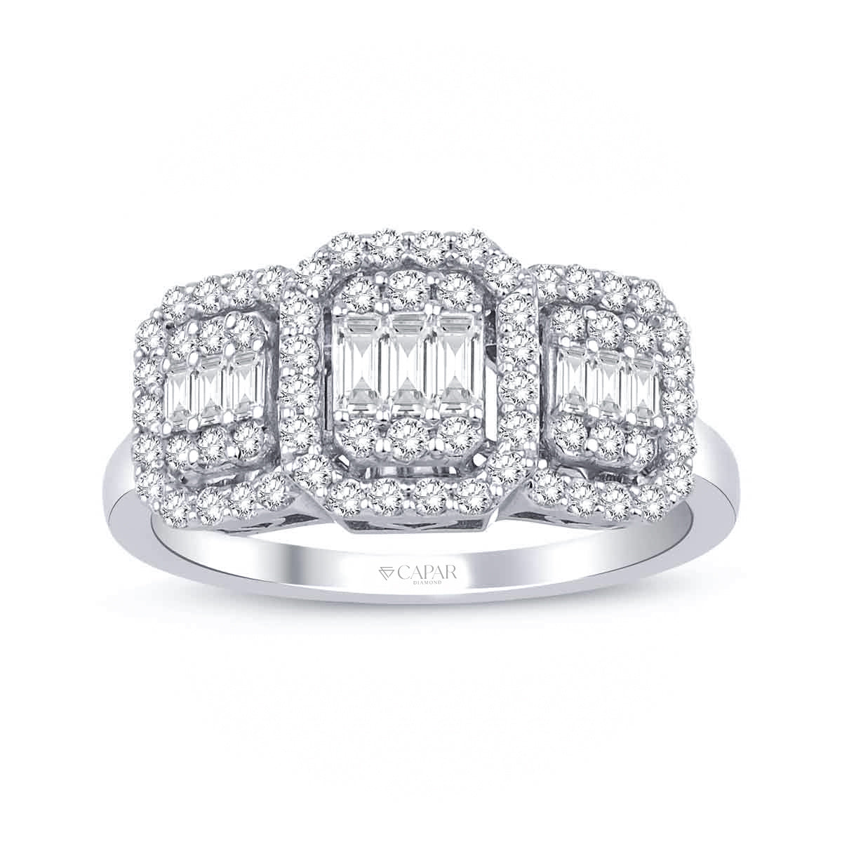 0.73 Karat Pırlanta Tria Baget Yüzük Capar Diamond