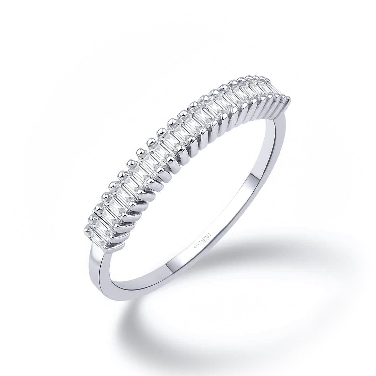 0.25 Karat Pırlanta Baget Yarımtur Yüzük Capar Diamond