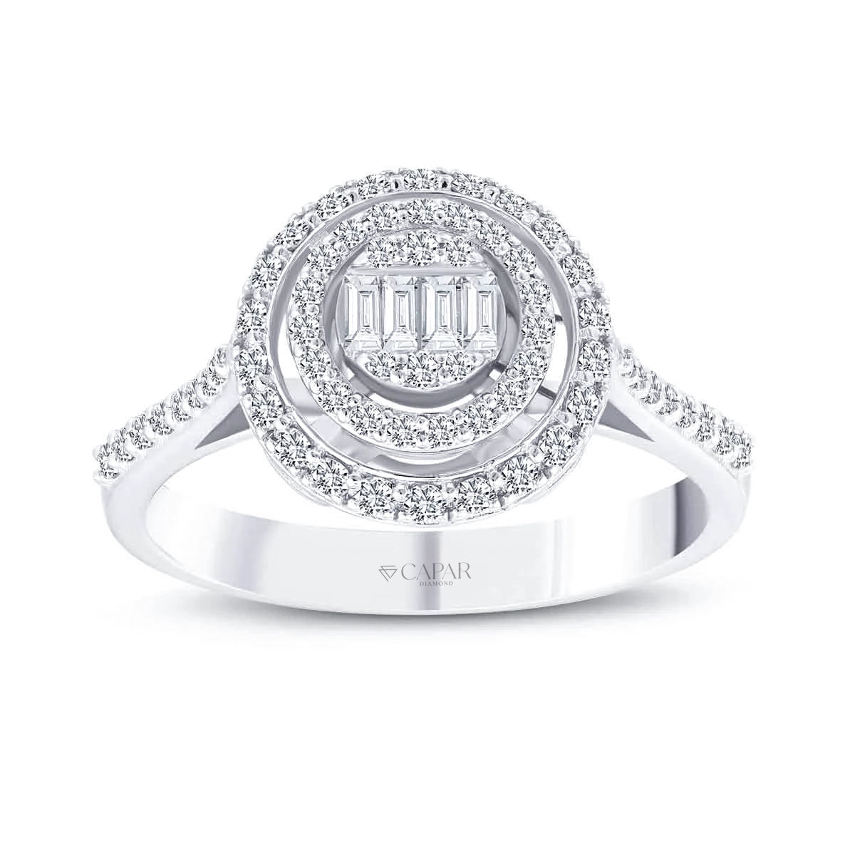 0.53 Karat Pırlanta Baget Yüzük Capar Diamond