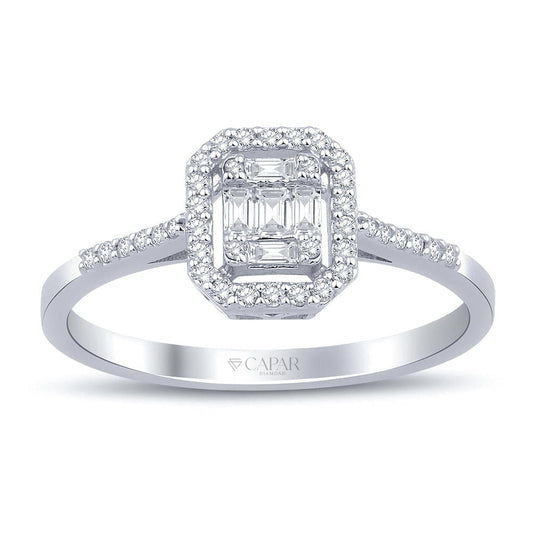 0.25 Karat Pırlanta Baget Yüzük Capar Diamond