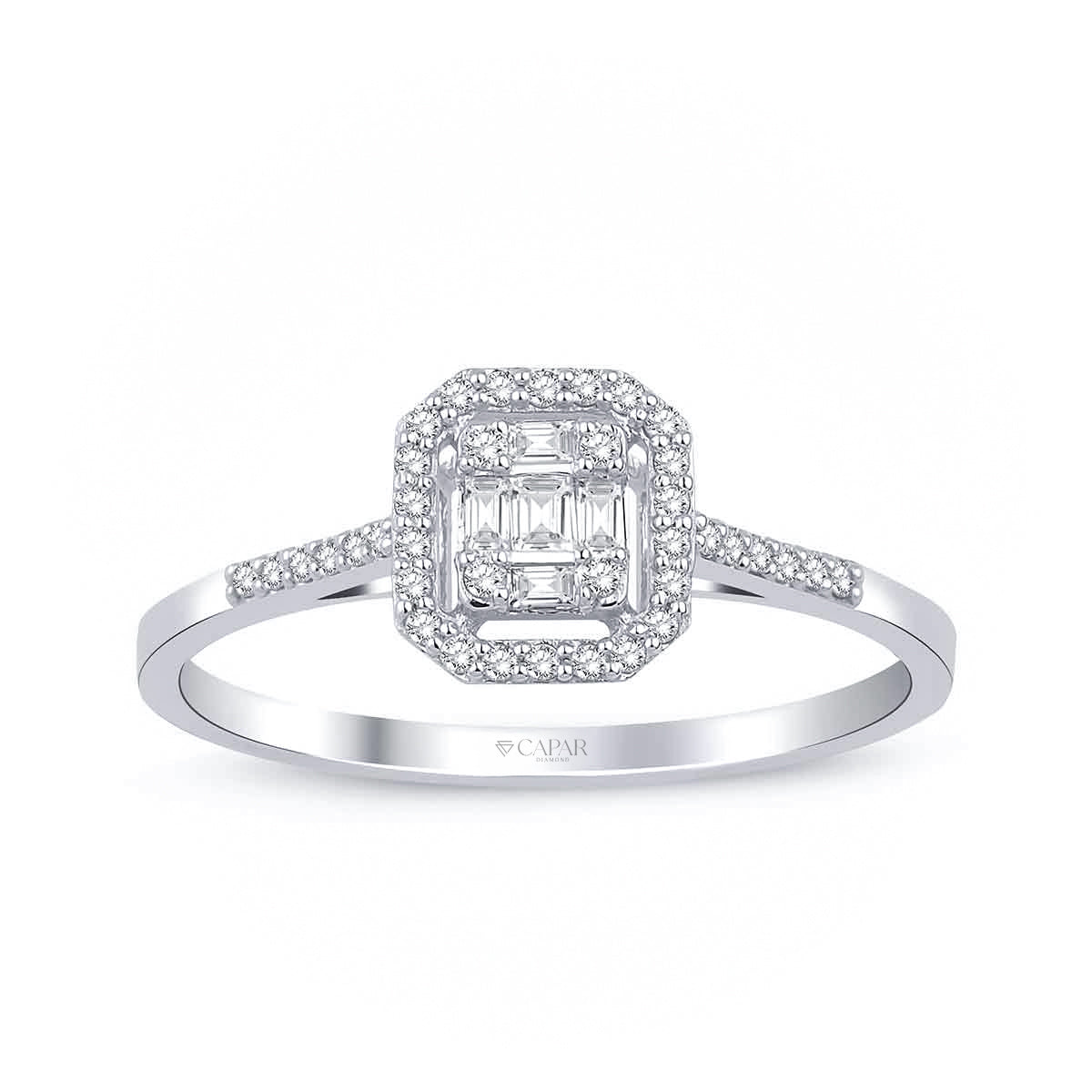 0.21 Karat Pırlanta Baget Yüzük Capar Diamond