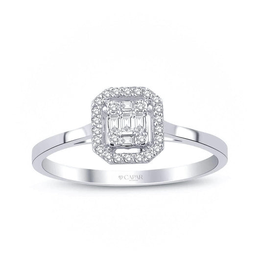 0.14 Karat Pırlanta Baget Yüzük Capar Diamond