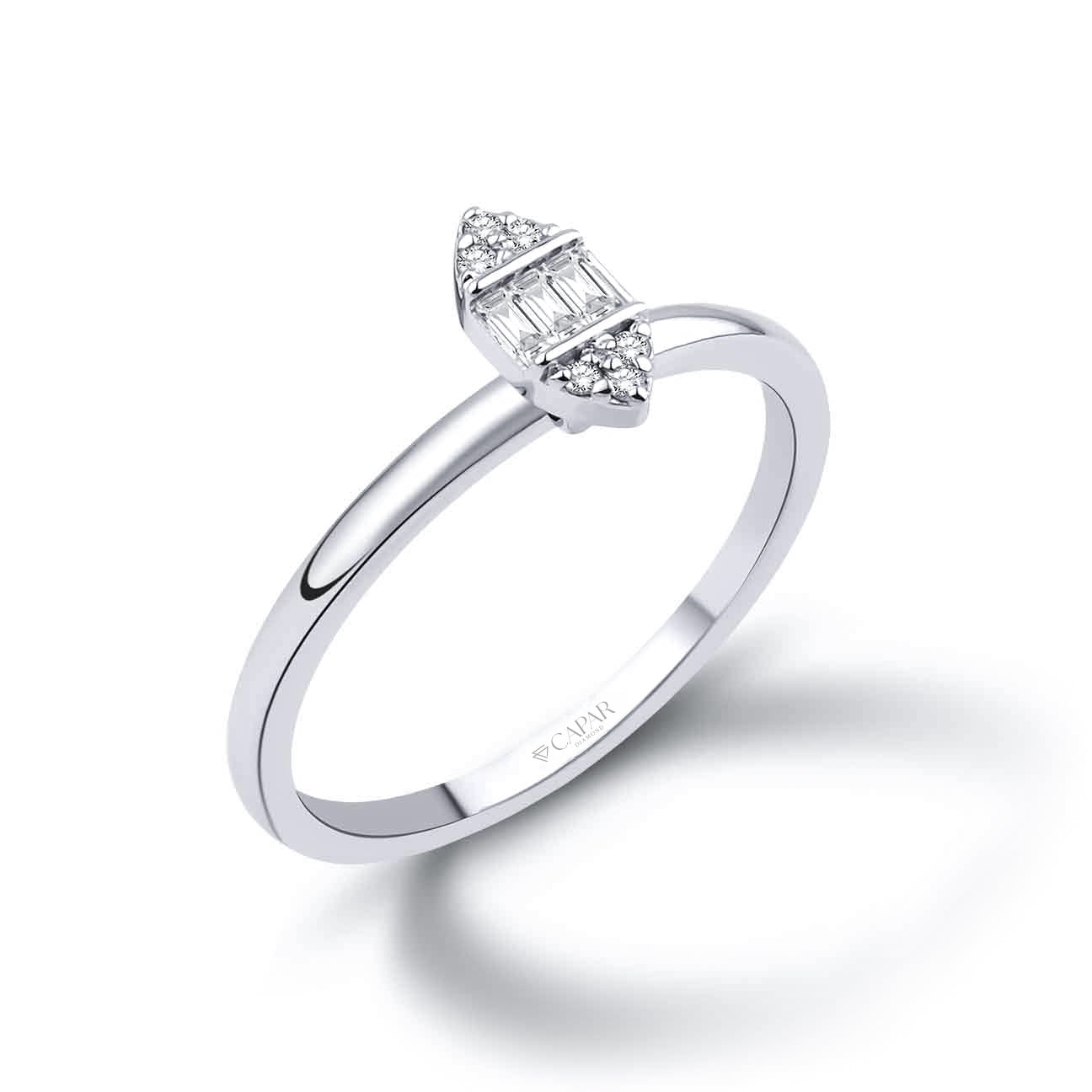 0.07 Karat Pırlanta Baget Yüzük Capar Diamond