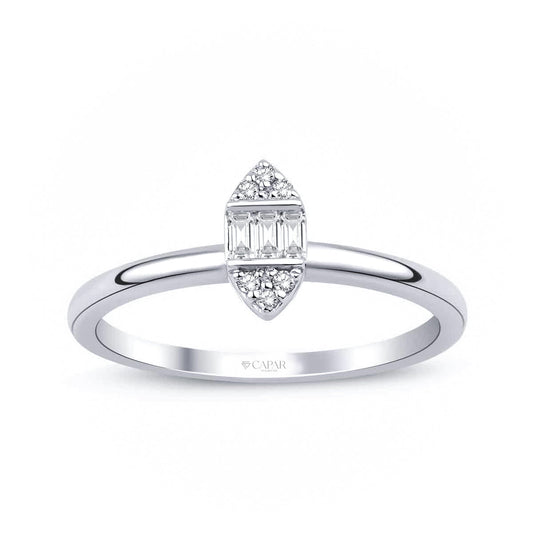 0.07 Karat Pırlanta Baget Yüzük Capar Diamond