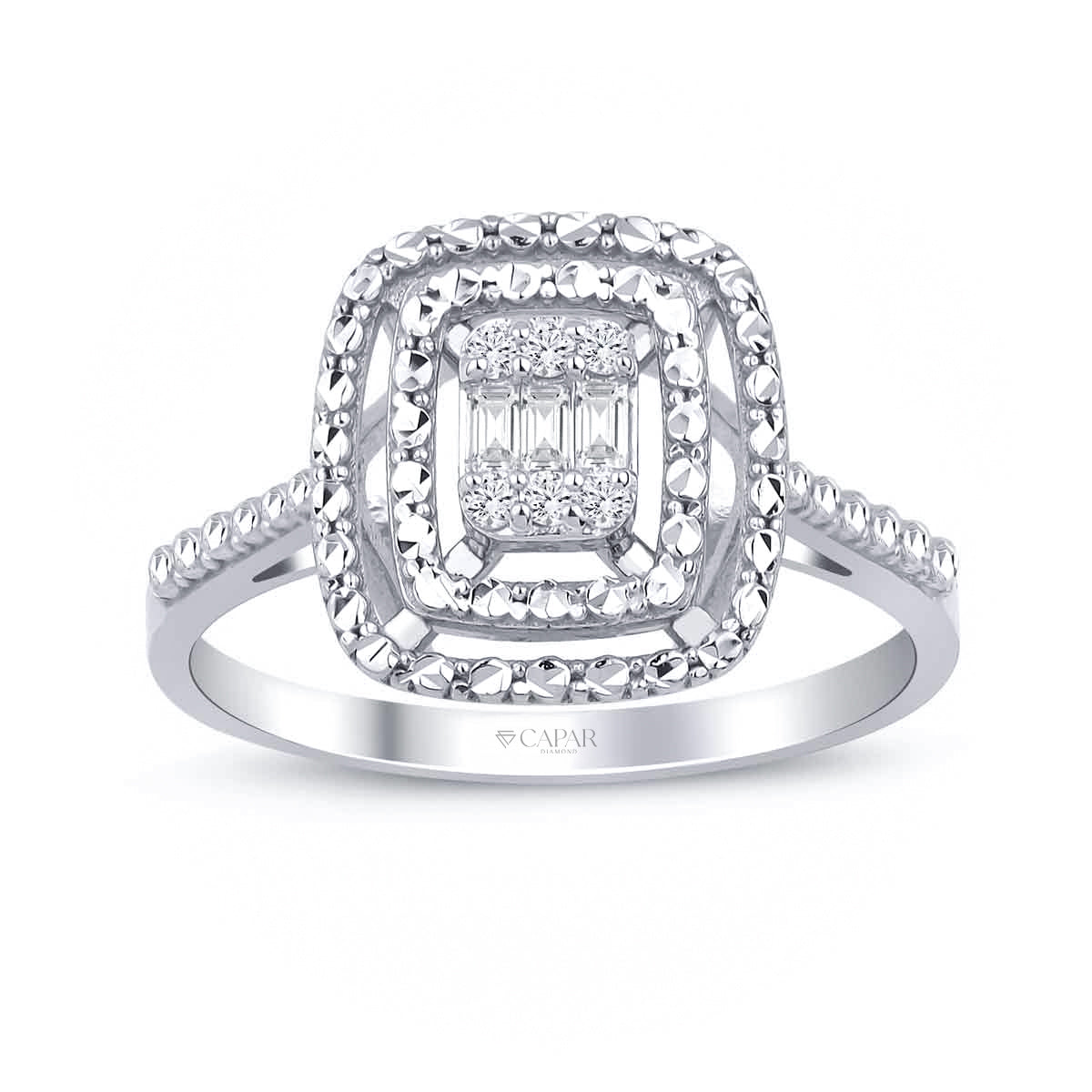 0.11 Karat Pırlanta Baget Yüzük Capar Diamond
