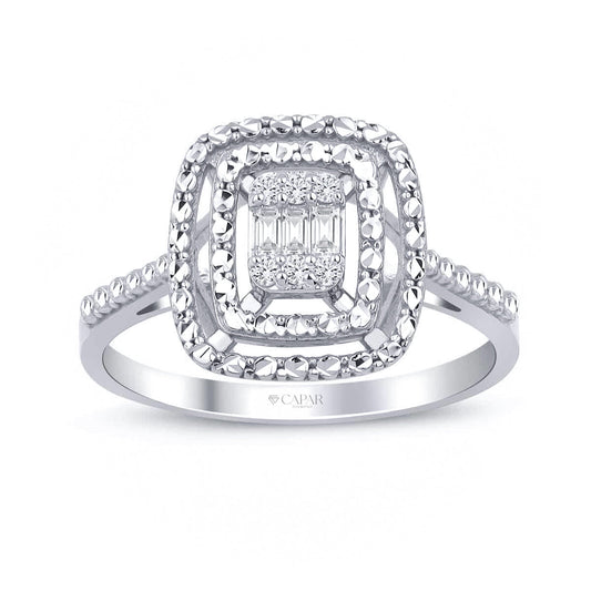 0.11 Karat Pırlanta Baget Yüzük Capar Diamond