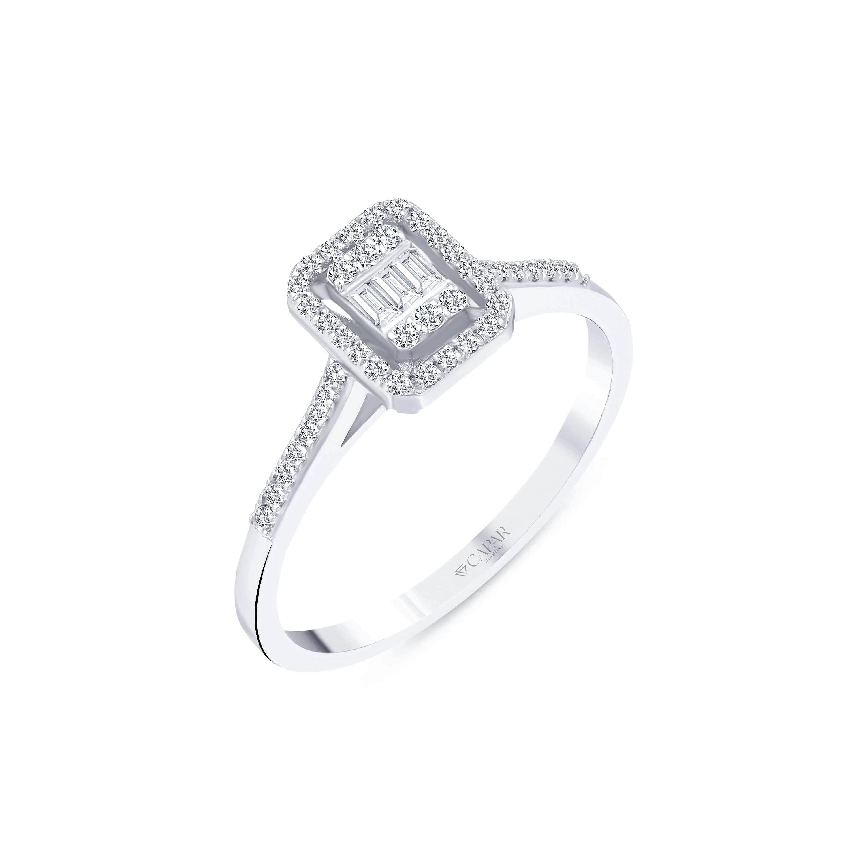 0.19 Karat Pırlanta Baget Yüzük Capar Diamond