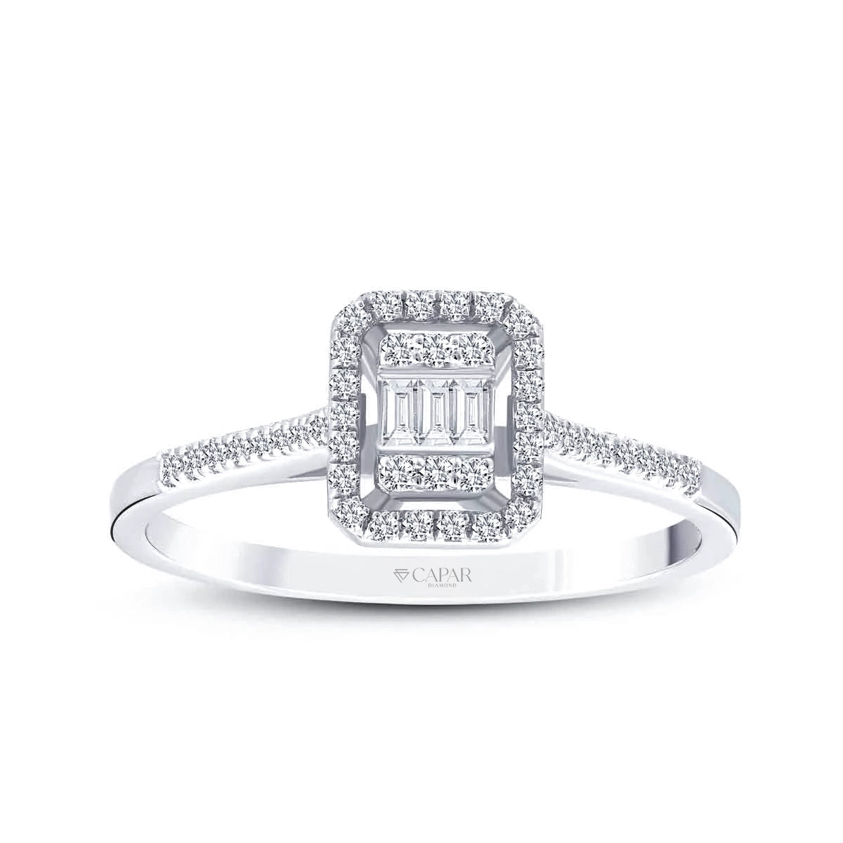 0.19 Karat Pırlanta Baget Yüzük Capar Diamond