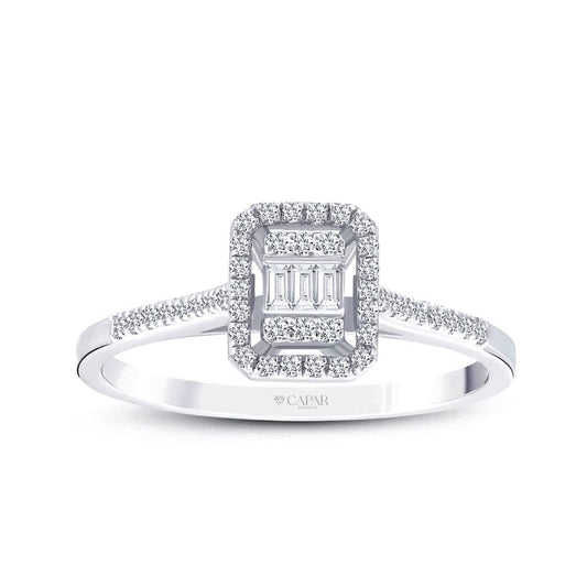 0.19 Karat Pırlanta Baget Yüzük Capar Diamond