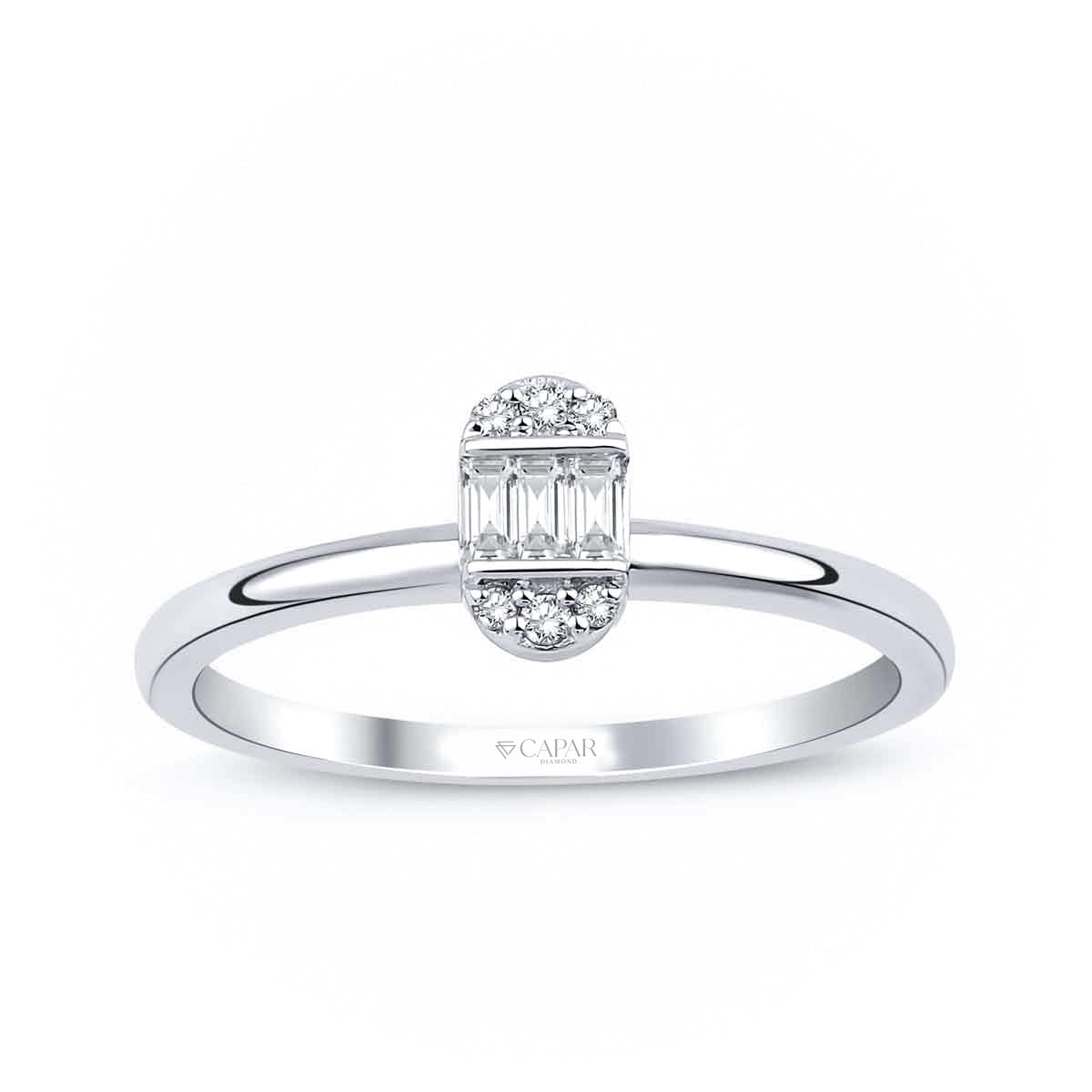 0.10 Karat Pırlanta Baget Yüzük Capar Diamond