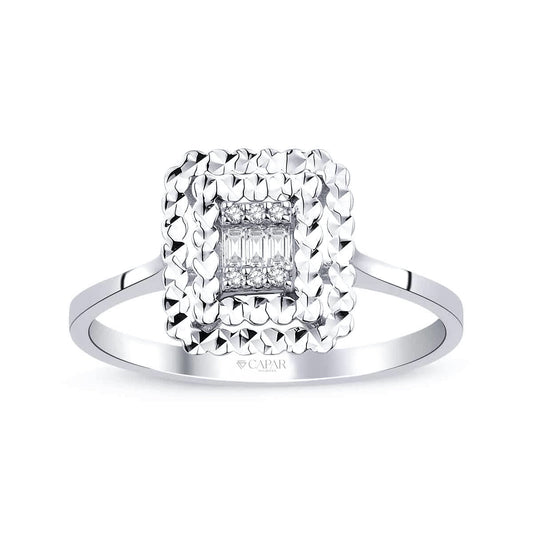 0.07 Karat Aynalı Pırlanta Baget Yüzük Capar Diamond