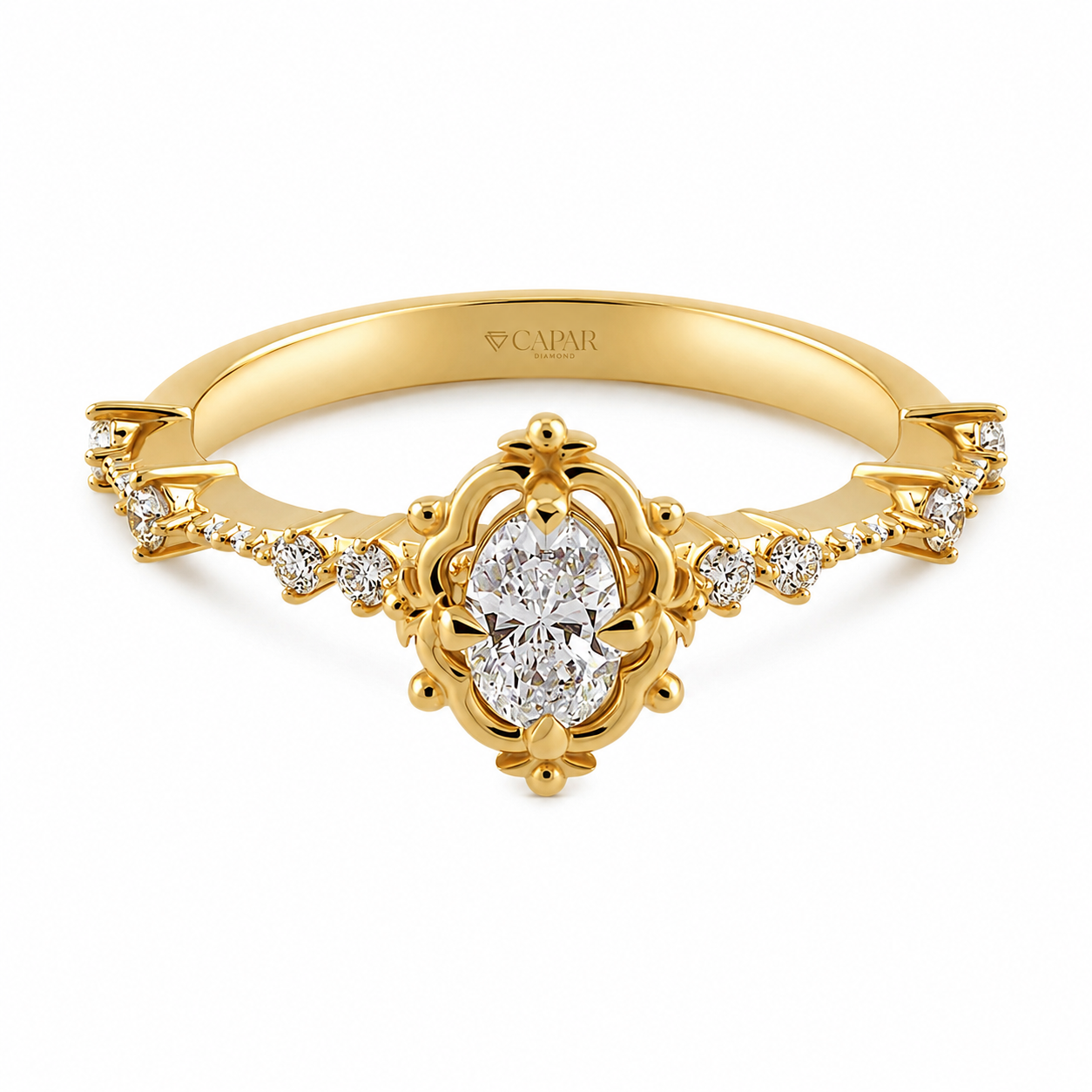 0,37 Karat Vintage Oval Pırlanta Tektaş Yüzük Capar Diamond