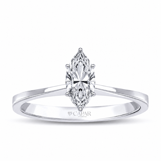0.40 Karat Pırlanta Markiz Tektaş Yüzük Capar Diamond