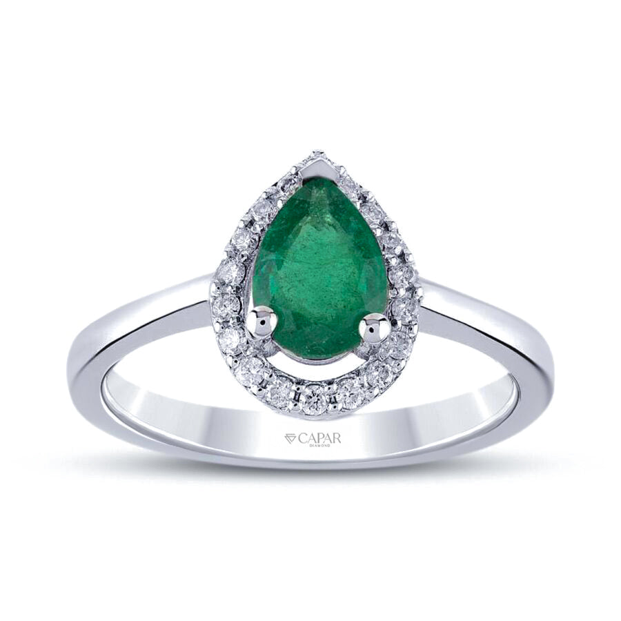 0.54 Karat Pırlanta Zümrüt Yüzük Capar Diamond