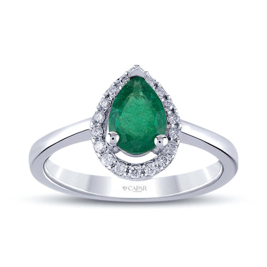 0.54 Karat Pırlanta Zümrüt Yüzük Capar Diamond