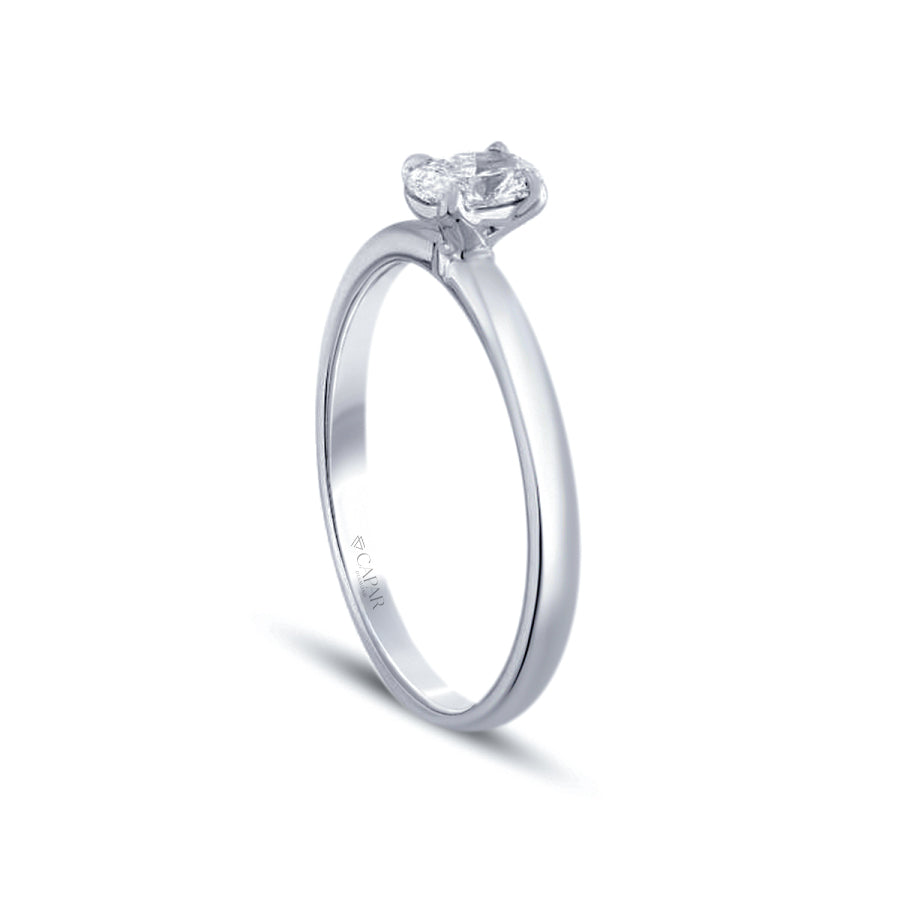 0.30 Karat Pırlanta Oval Tektaş Yüzük Capar Diamond