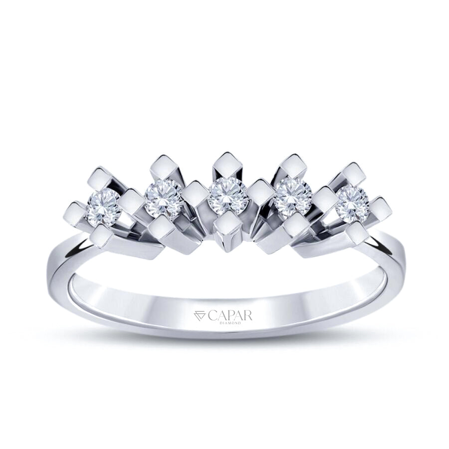 0.40 Karat Pırlanta Beştaş Yüzük Capar Diamond