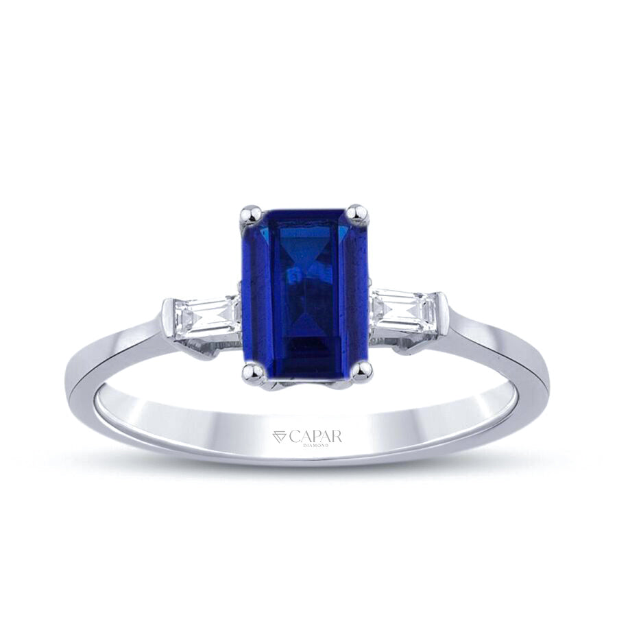 0.71 Karat Pırlanta Safir Yüzük Capar Diamond