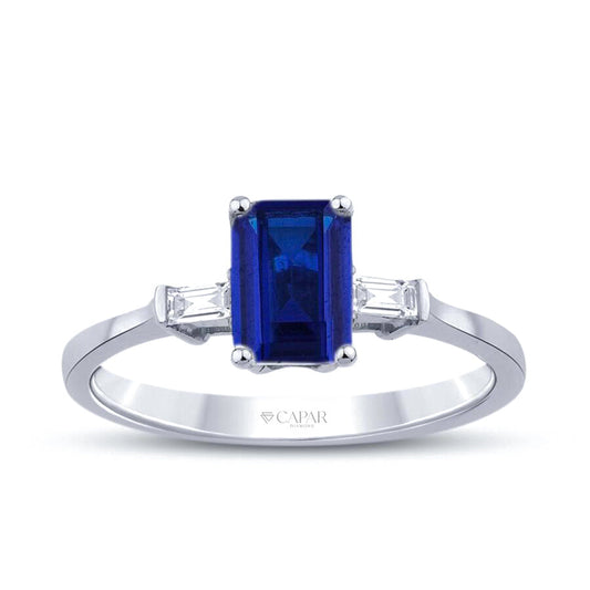 0.71 Karat Pırlanta Safir Yüzük Capar Diamond